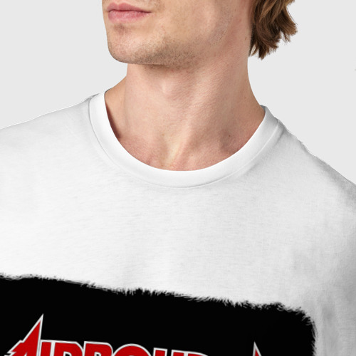 Мужская футболка хлопок airbourne, цвет белый - фото 6