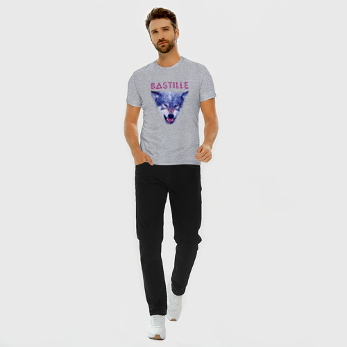 Мужская футболка хлопок Slim Bastille, цвет меланж - фото 5