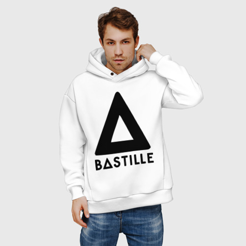 Мужское худи Oversize хлопок Bastille, цвет белый - фото 3