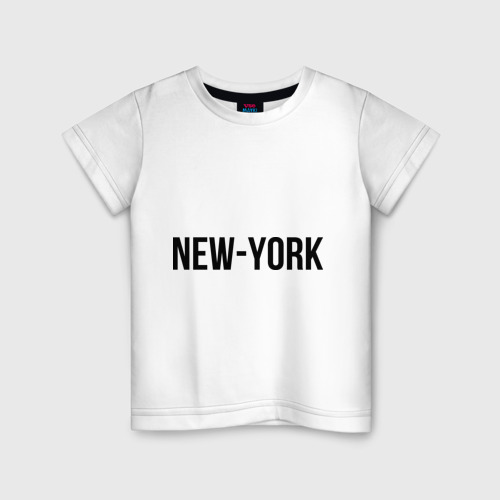 Детская футболка хлопок New-York, цвет белый