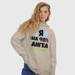 Женское худи Oversize хлопок Я ангел лишь на 98% - фото 2