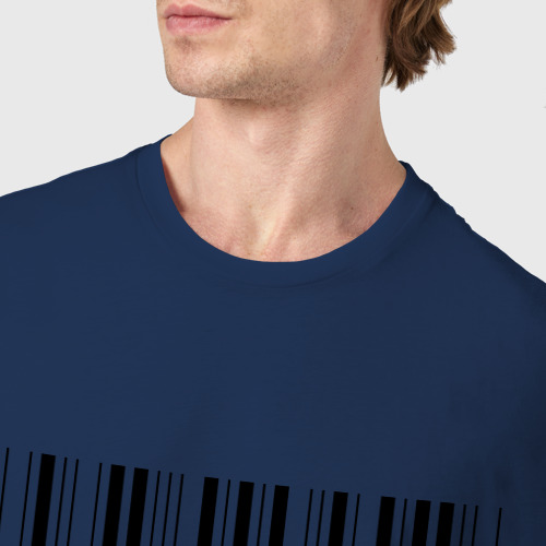 Мужская футболка хлопок Максим (штрихкод), цвет темно-синий - фото 6