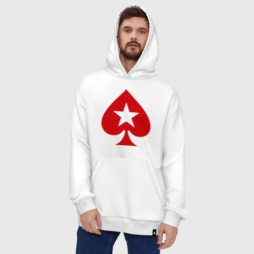 Худи SuperOversize хлопок Покер Пики Poker Stars, цвет белый - фото 5