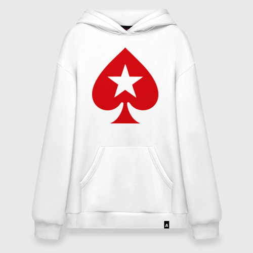 Худи SuperOversize хлопок Покер Пики Poker Stars, цвет белый