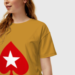 Женская футболка хлопок Oversize Покер Пики Poker Stars - фото 2