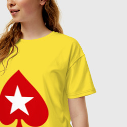 Женская футболка хлопок Oversize Покер Пики Poker Stars - фото 2