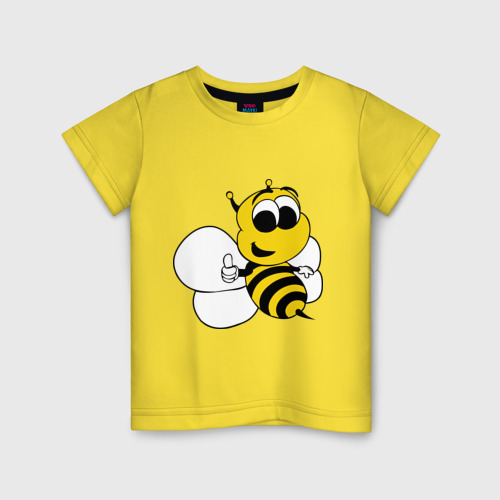 Детская футболка хлопок Пчёлка, цвет желтый