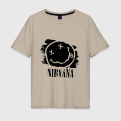 Мужская футболка хлопок Oversize Смайл Nirvana