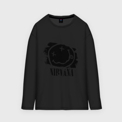 Мужской лонгслив oversize хлопок Смайл Nirvana