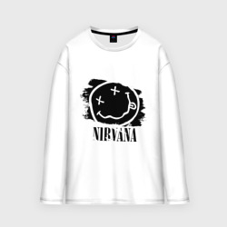 Мужской лонгслив oversize хлопок Смайл Nirvana