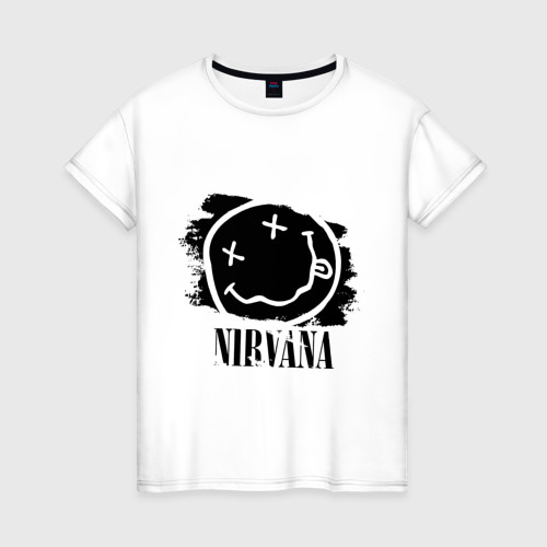 Женская футболка хлопок Смайл Nirvana, цвет белый