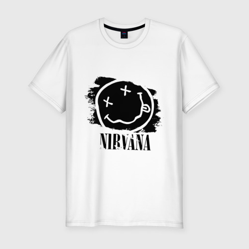 Мужская футболка хлопок Slim Смайл Nirvana, цвет белый
