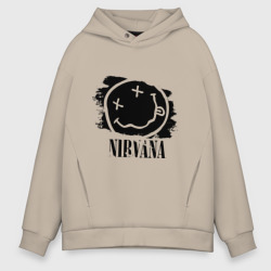 Мужское худи Oversize хлопок Смайл Nirvana