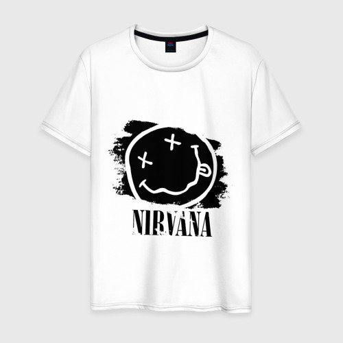 Мужская футболка хлопок Смайл Nirvana, цвет белый