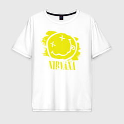 Мужская футболка хлопок Oversize Смайл Nirvana
