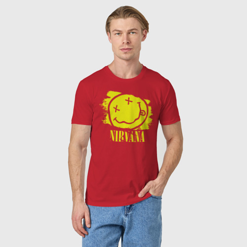 Мужская футболка хлопок Смайл Nirvana, цвет красный - фото 3