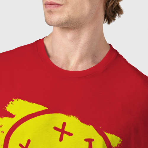 Мужская футболка хлопок Смайл Nirvana, цвет красный - фото 6
