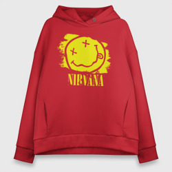 Женское худи Oversize хлопок Смайл Nirvana