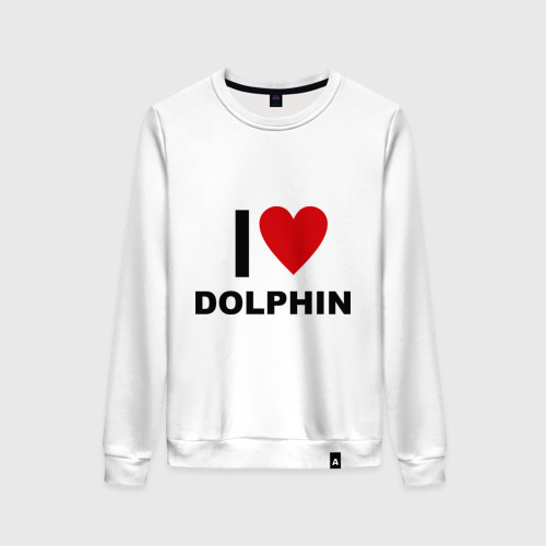 Женский свитшот хлопок I LOVE DOLPHIN