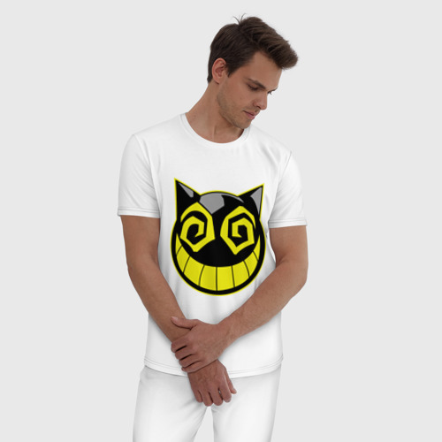 Мужская пижама хлопок Сумасшедший смайл, цвет белый - фото 3