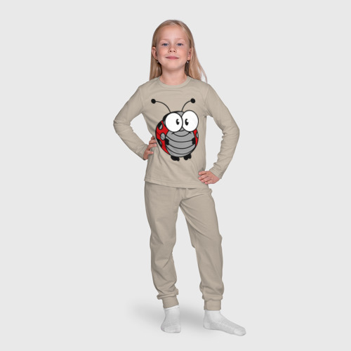 Детская пижама с лонгсливом хлопок Божья коровка, цвет миндальный - фото 7