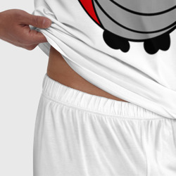 Пижама с принтом Божья коровка для мужчины, вид на модели спереди №4. Цвет основы: белый