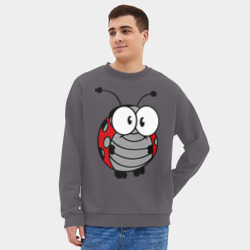 Мужской свитшот oversize без начеса хлопок Божья коровка - фото 2