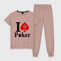 Женская пижама хлопок Я люблю покер