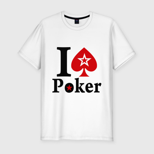 Мужская футболка хлопок Slim Я люблю покер