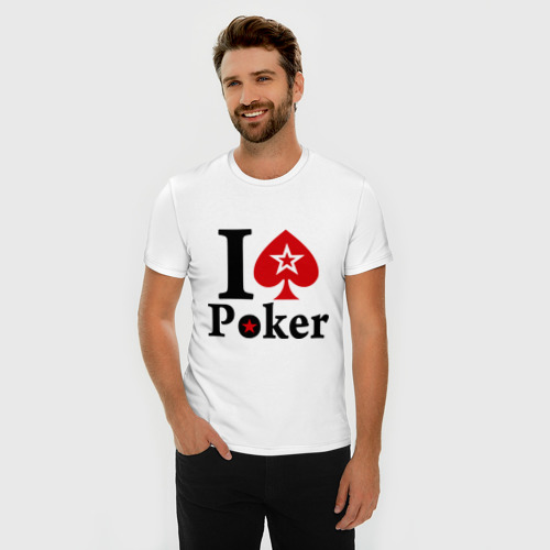 Мужская футболка хлопок Slim Я люблю покер - фото 3