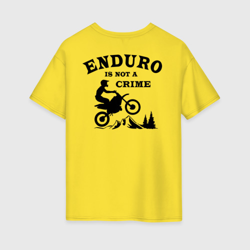 Женская футболка хлопок Oversize Enduro is not a crime, цвет желтый - фото 2