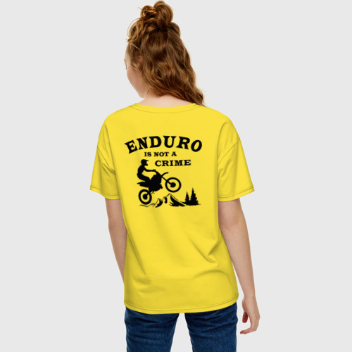 Женская футболка хлопок Oversize Enduro is not a crime, цвет желтый - фото 4