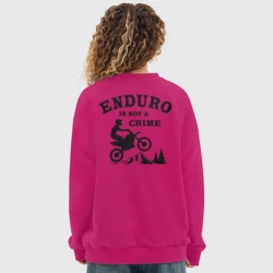 Женский свитшот oversize без начеса хлопок Enduro is not a crime - фото 2