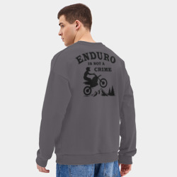 Мужской свитшот oversize без начеса хлопок Enduro is not a crime - фото 2