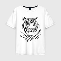 Мужская футболка хлопок Oversize Величественный тигр