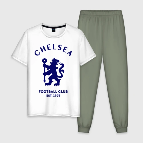 Мужская пижама с белой футболкой хлопок Челси Футбольный клуб Chelsea