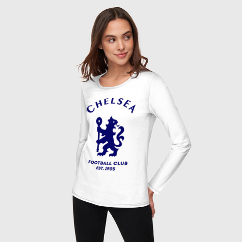 Женский лонгслив хлопок Челси Футбольный клуб Chelsea, цвет белый - фото 3