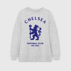 Женский свитшот oversize без начеса хлопок Челси Футбольный клуб Chelsea