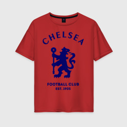 Женская футболка хлопок Oversize Челси Футбольный клуб Chelsea