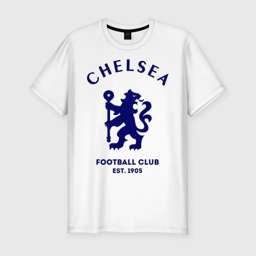 Мужская футболка хлопок Slim Челси Футбольный клуб Chelsea, цвет белый