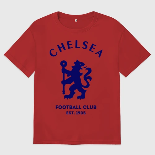 Мужская футболка хлопок Oversize Челси Футбольный клуб Chelsea