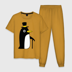 Мужская пижама хлопок Пингвин в шляпе