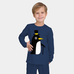 Детская пижама с лонгсливом хлопок Пингвин в шляпе - фото 2