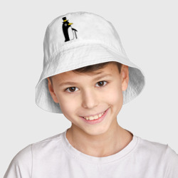 Детская панама хлопок Пингвин в шляпе - фото 2