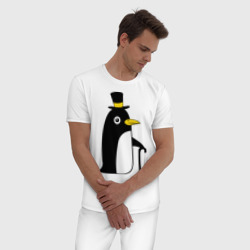 Мужская пижама хлопок Пингвин в шляпе - фото 2