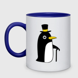 Кружка двухцветная Пингвин в шляпе