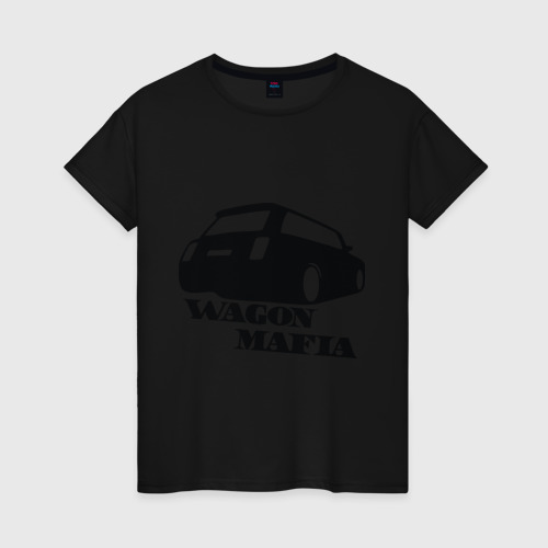 Женская футболка хлопок WAGON MAFIA, цвет черный