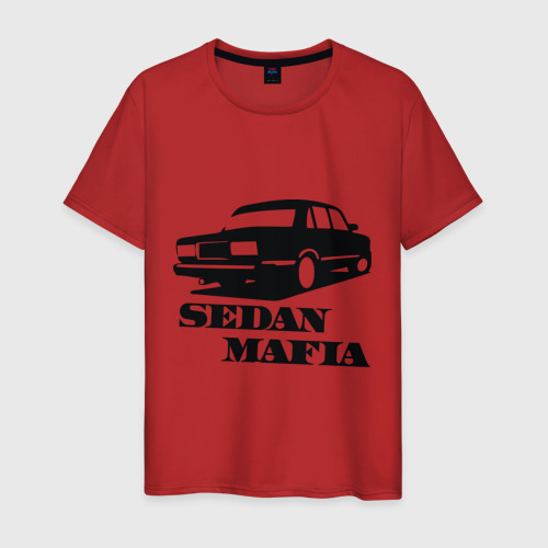 Мужская футболка хлопок SEDAN MAFIA, цвет красный