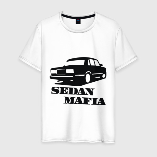 Мужская футболка хлопок SEDAN MAFIA, цвет белый