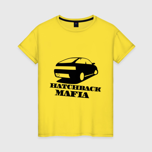 Женская футболка хлопок HATCHBACK MAFIA, цвет желтый